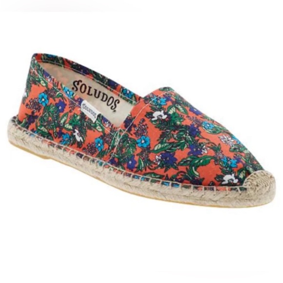 Soludos Floral Print Slip On Espadrilles Size 9.5 Summer Vacation Pool Tropical - Picture 1 of 10